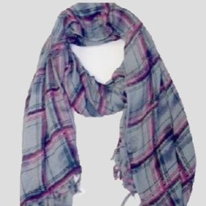 Tie Dye Plaid Scarf